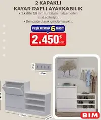 MOONLİFE 2 KAPAKLI KAYAR RAFLI AYAKKABILIK fiyat ve kampanya bilgisi